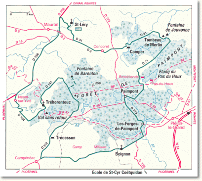 Karte - Forêt de PAIMPONT