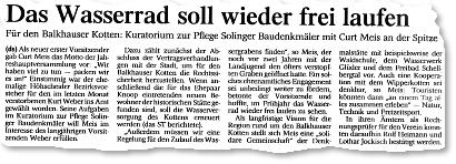 Zeitungsausschnitt Solinger Tageblatt, 27. November 2004