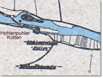 Ausschnitt - Lageplan Hohlenpuhler Kotten um 1922