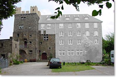 Fotomontage: Burg Hohenscheid - 1961 / vorher + nachher