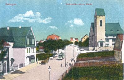 die historische Postkarte zeigt die Dorper Kirche