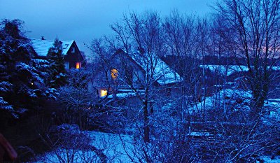 Winterabend in der Sdstadt von Solingen