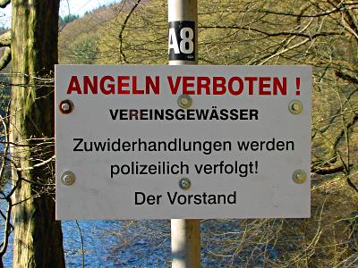 Foto: Hinweisschild - Angeln verboten!