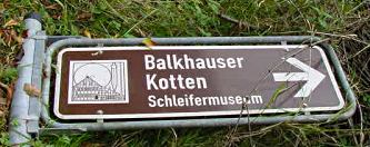 Schild: Balkhauser Kotten, Schleifermuseum