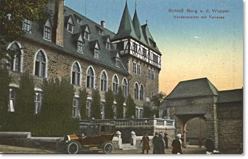 Schloss Burg, Ansichtskarte aus dem Jahre ????, gelaufen 1915