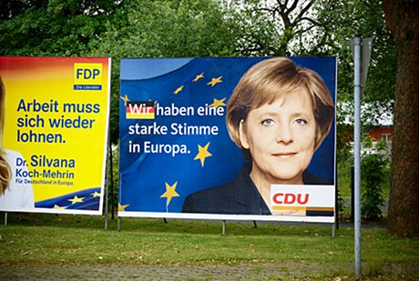 Foto: Wahlplakat der FDP und CDU zur Europawahl