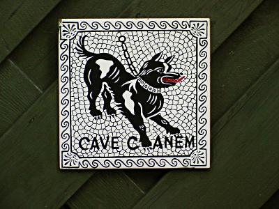 Foto: Hinweisschid mit der Aufschrift Cave Canem